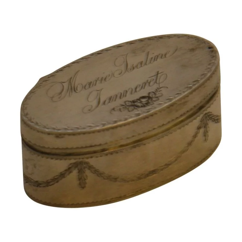 Vinaigrette en argent (53 gr) DHP, ovale, le couvercle est gravé - Moinat - Argenterie