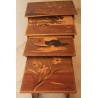 Set of 4 nesting tables, copy of Gallé in raw walnut … - Moinat - Nest of tables