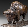 Sculpture en bronze à patine brune “DEUX BISONS d'AMERIQUE”, … - Moinat - Bronzes