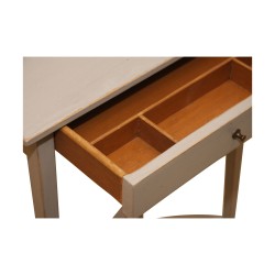 Side table with curved slats, in painted wood finish