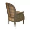 Upholstered Bergère with fluted legs, in gray painted wood - Moinat - Armchairs