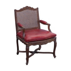 Fauteuil Regence en hêtre canné, entièrement restauré dans nos …