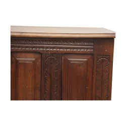 Thierrens chest sideboard in walnut, richly carved. Era …