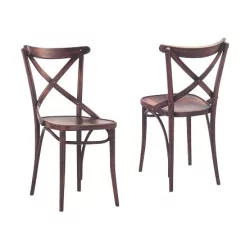 Croce chair in walnut-stained beech, bistro style.
