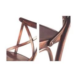 Croce chair in walnut-stained beech, bistro style.