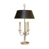 Lampe bouillotte en bronze argenté avec abat-jour en tôle noir … - Moinat - Lampes de table