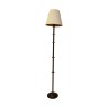 alte Stehlampe aus Silberbronze mit Lampenschirm aus weißem Blech … - Moinat - Stehlampen