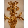 Paire d'appliques “Fleurs” en bronze doré à 2 lumières. - Moinat - Appliques murales