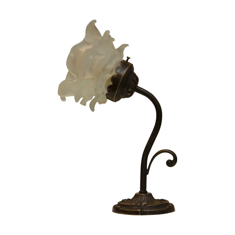 Tulip wall light model BK Virgule straight with white glass - Moinat - Wall lights, Sconces