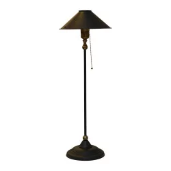 Bath reading light, with shade in black sheet metal and brass …