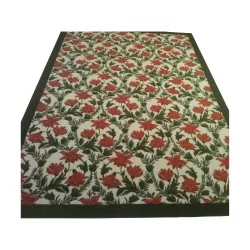 块带玉米背景和辣椒花的威尔顿地毯，边框为 10 …