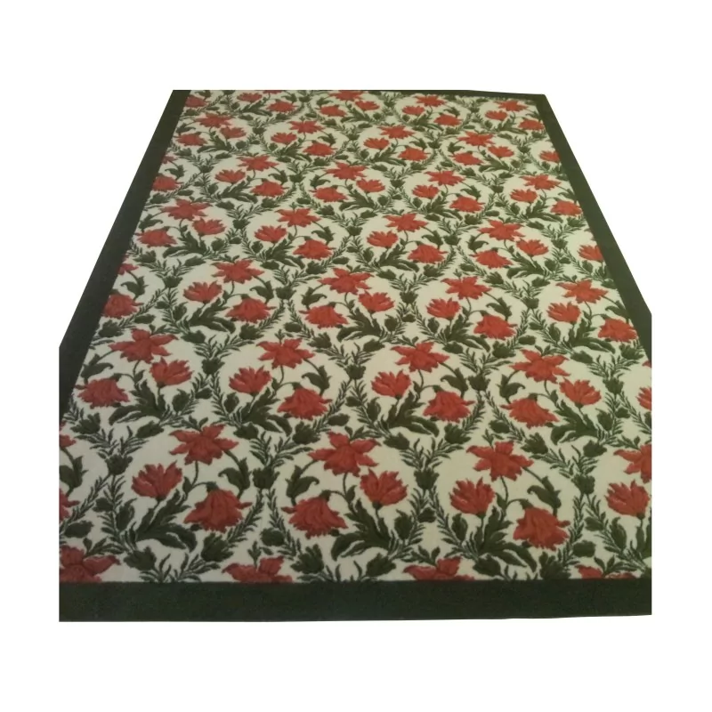 块带玉米背景和辣椒花的威尔顿地毯，边框为 10 … - Moinat - 地毯