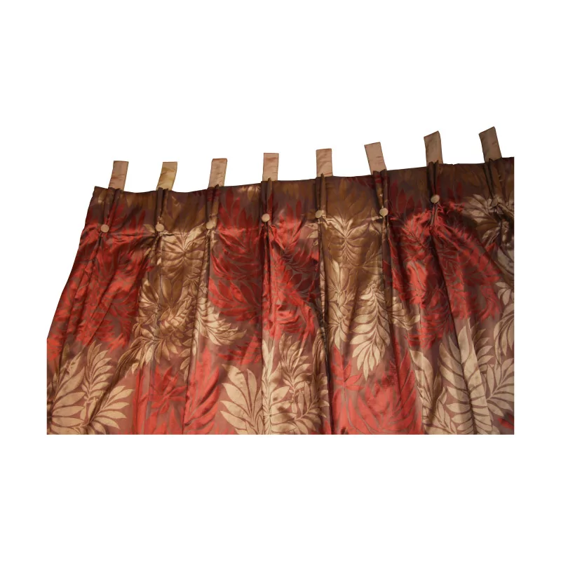 Panel of exhibition curtain, silk fabric, striped on one side and - Moinat - Curtains