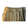 Exhibition curtain, green silk taffeta fabric, reverse in - Moinat - Curtains