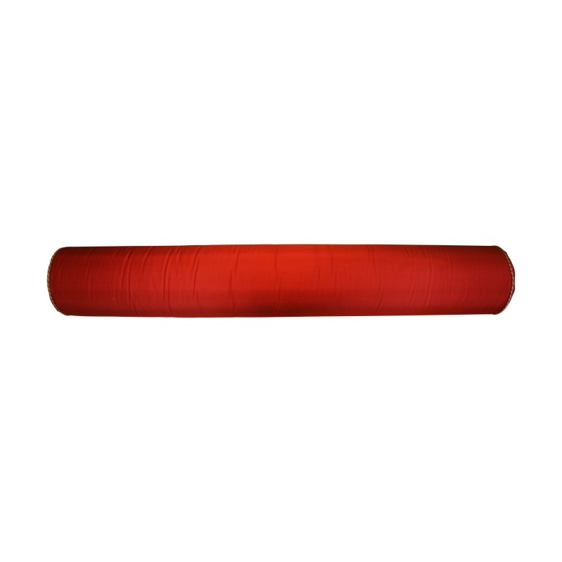 Polochon d exposition, tissu taffetas de soie rouge, boutons - Moinat - Coussins