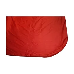 Exhibition bed cover, red silk taffeta fabric, …