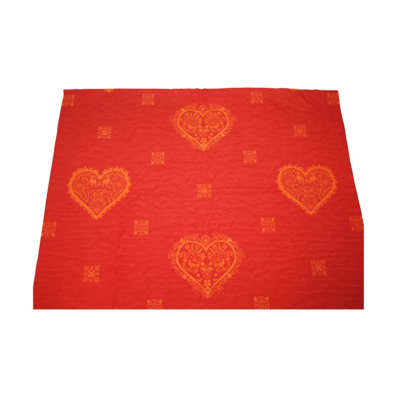 Roman blind (curtain), red damask cotton fabric, - Moinat - Curtains