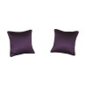 Coussin recouvert de tissu satin violet foncé avec nervure en - Moinat - Coussins