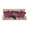 Coussin recouvert de tissu satin violet foncé avec nervure en - Moinat - Coussins