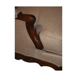 Bergère avec repose-pied Régence en bois ciré antiquaire, …