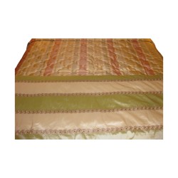 Plaid en soie brodée, tissu "Brocade Stripe", doublé et