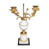 Pair of Louis XVI candelabra in white marble and gilded bronze … - Moinat - Table lamps