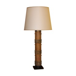 Rouleau d'imprimerie monté en lampe avec abat-jour en carton …