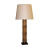 Rouleau d'imprimerie monté en lampe avec abat-jour en carton … - Moinat - Lampes de table