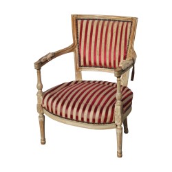 Hirtin Directoire bezogen mit gebrauchtem rot gestreiftem Stoff, …