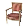 Directoire shepherdess covered with used red striped fabric, … - Moinat - Armchairs