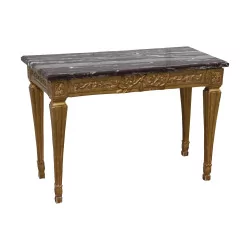 Louis XVI console in gilded wood with marble top