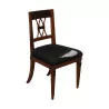 Directoire-Stuhl, Sitz mit schwarzem Stoffbezug und … - Moinat - Stühle