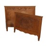 Oak bed frame without the slopes, head and foot Period: … - Moinat - Bed frames