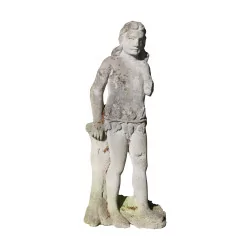 Paire de statues "Eve & Adam" en pierre. Epoque : 20ème