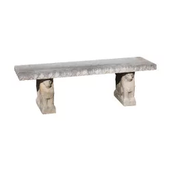 Verona marble bench with lion-shaped feet. Era
