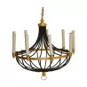 “Gaston” chandelier in painted wrought iron, with 9 lights. - Moinat - Chandeliers, Ceiling lamps