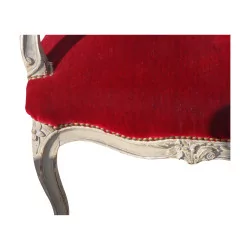 Paar Louis XV-Sessel mit flacher Rückenlehne, geformt und geschnitzt