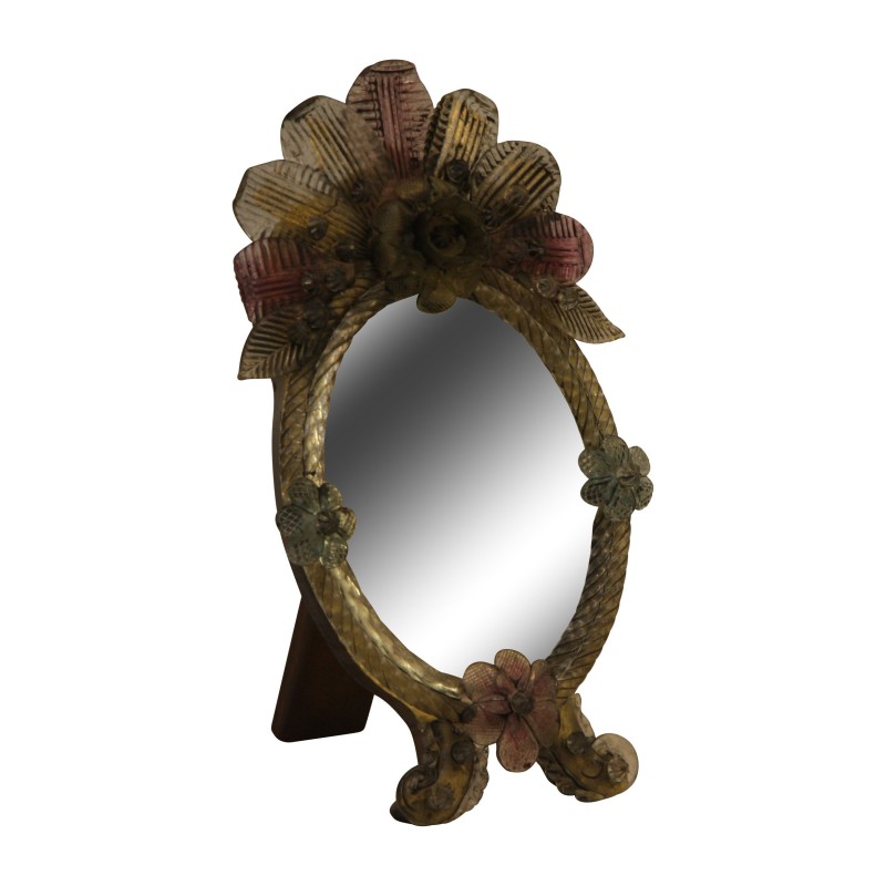 Petit miroir chevalet en verre de Murano coloré - Moinat - Glaces, Miroirs Petit miroir chevalet en verre de Murano coloré - Moinat - Glaces, Miroirs