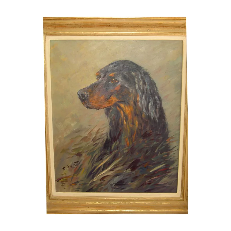 Painting “Hunting dog” signed Robert Coeytaux, artist … - Moinat - VE2022/1