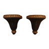 Pair of wall consoles in carved wood painted black and … - Moinat - Wall decoration, Hanging consoles