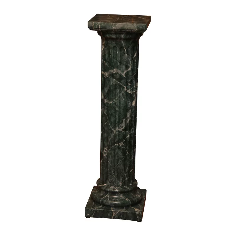 Gipssäule mit grünem Kunstmarmordekor und Finish … - Moinat - Säulen, Torcheren, Mohrenfiguren