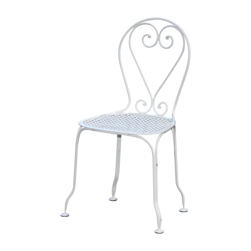 Vincennes model chair in wrought iron with sheet metal seat - Moinat - Heritage