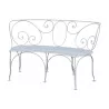 Malmaison model bench in wrought iron, seat and back in - Moinat - Heritage
