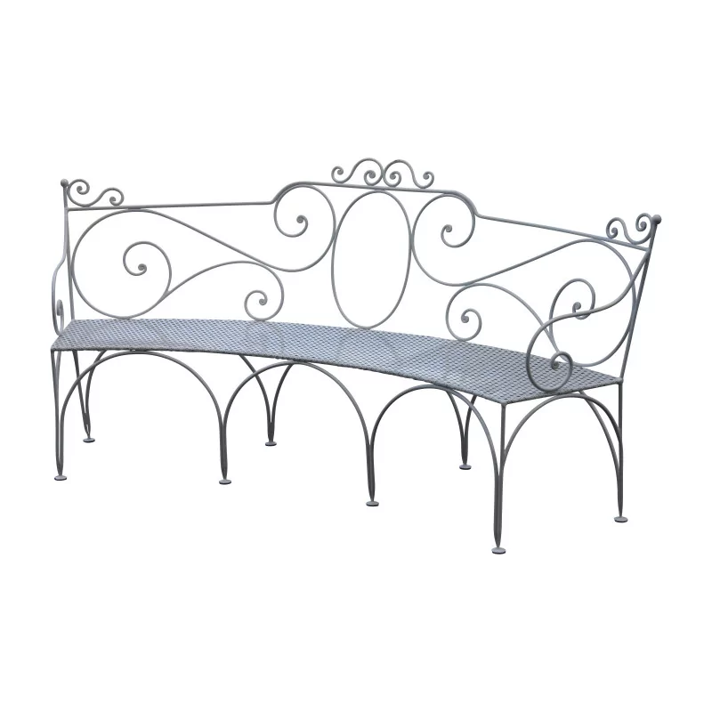 Hermance model bench in wrought iron, seat and back in - Moinat - Heritage