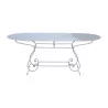 Oval table model Vufflens in wrought iron with sheet metal top … - Moinat - Heritage