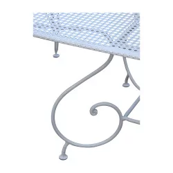 Oval table Prangins model in wrought iron with sheet metal top
