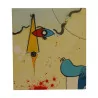 Tableau de décoration dans l'esprit de Miro, peint sur cuir, … - Moinat - Tableaux - Divers