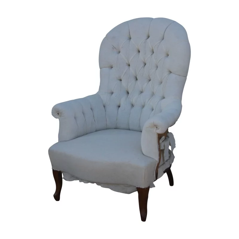 Fauteuil Marie-Antoinette - crapaud en blanc avec dossier … - Moinat - Fauteuils