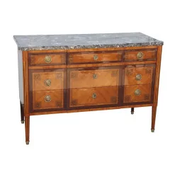 Louis XVI style dresser with 5 drawers, old model, inlaid …