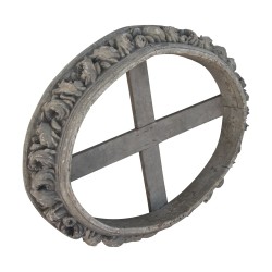 Louis XVI oval canopy in Versailles gray lacquered wood,